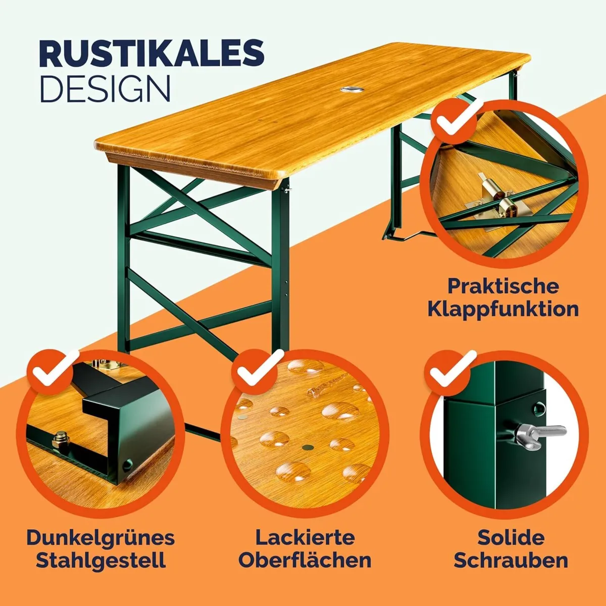 2-in-1 Picnic Garden Table 2-in-1 Picnic Garden T - Image 4