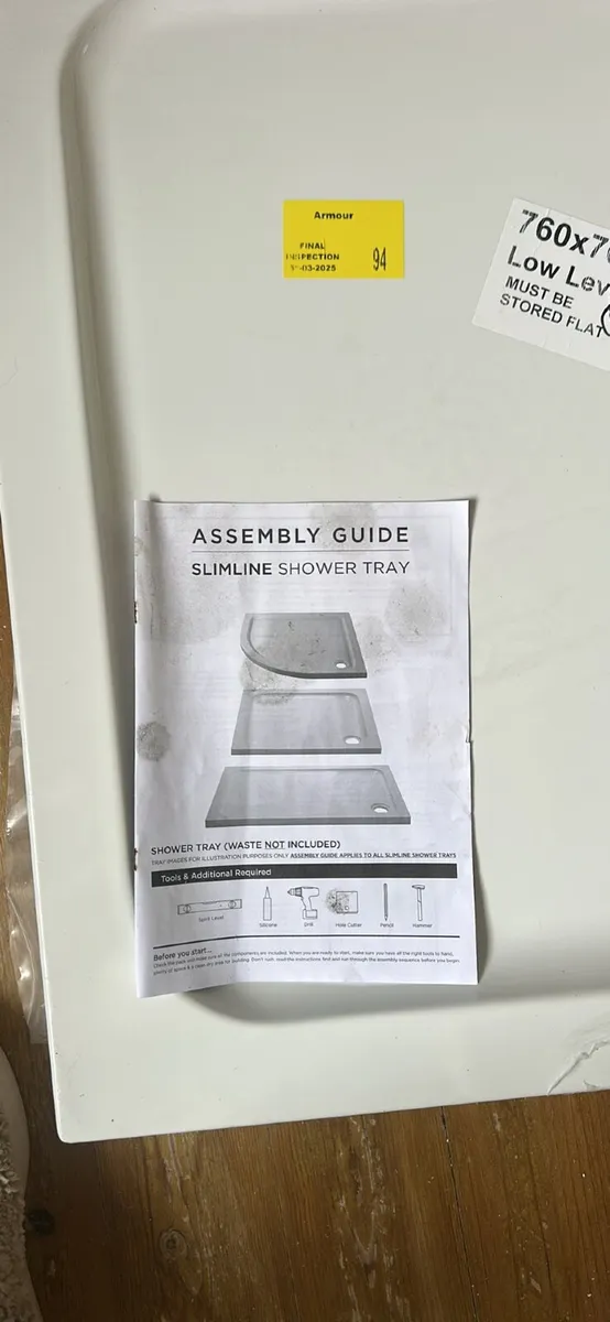 Slimline Shower Tray 760mm x 760mm - Image 1