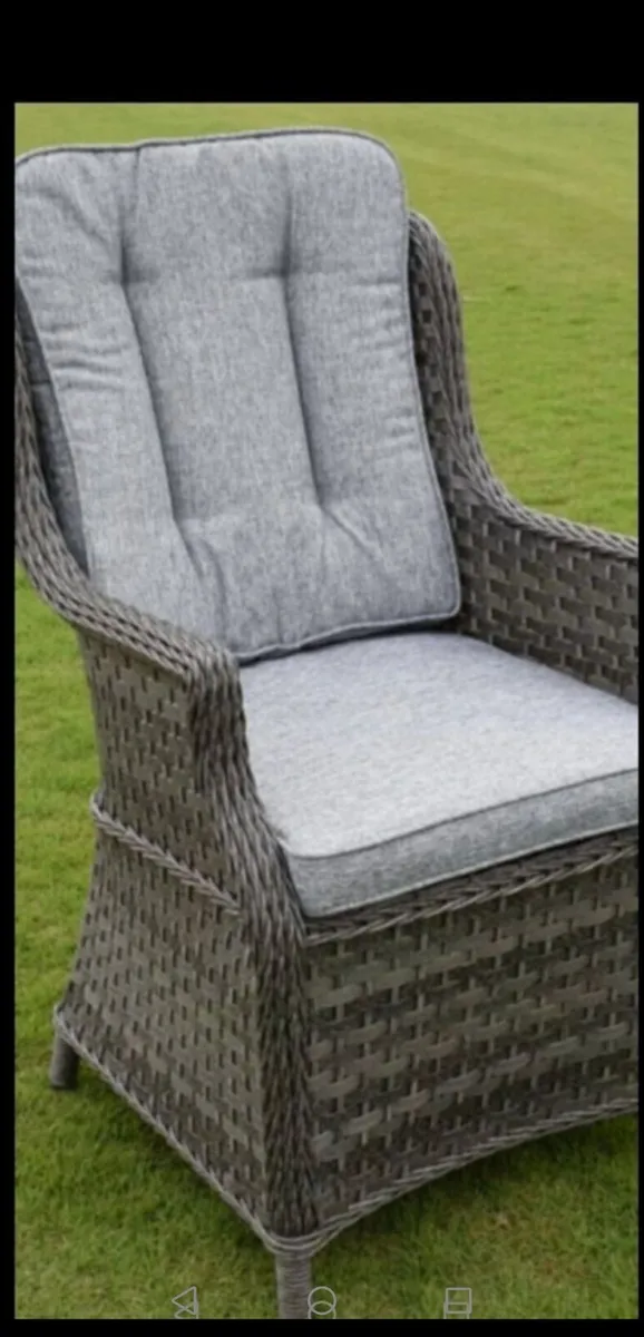 Brand New Dark Grey Rattan High Back Chairs x 2