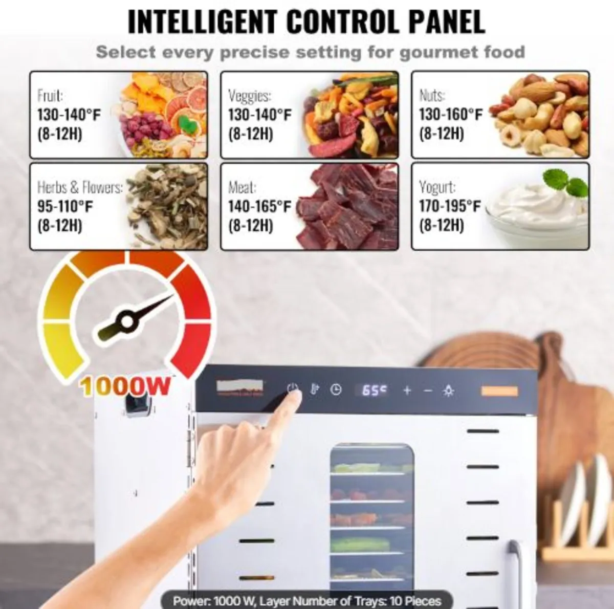 10 Trays Food Dehydrator Machine Stainless Steel - Image 3