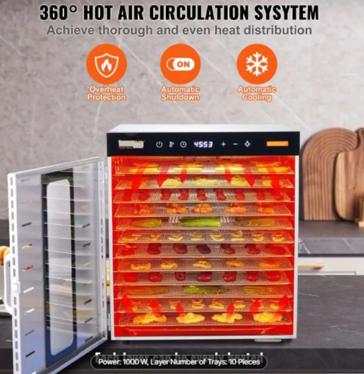 10 Trays Food Dehydrator Machine Stainless Steel - Image 4