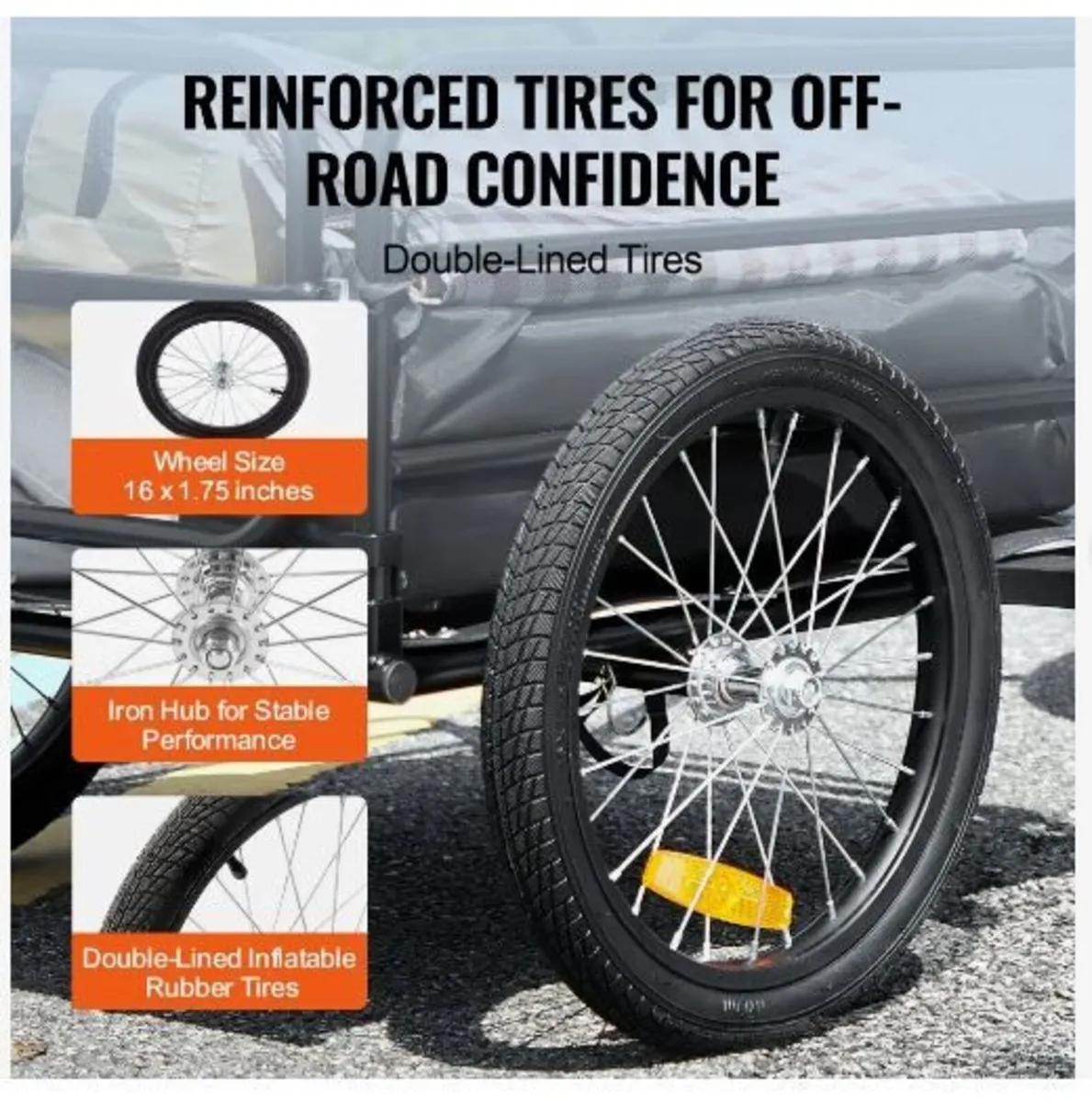 Bike Cargo Trailer, 72.5 kg Load Capacity - Image 2