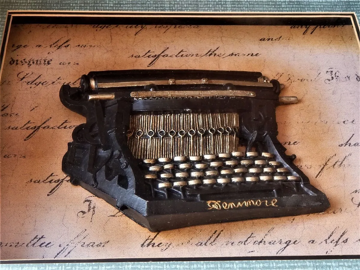 Handmade Shadow Box 3-D Diorama of Typewriter - Image 2