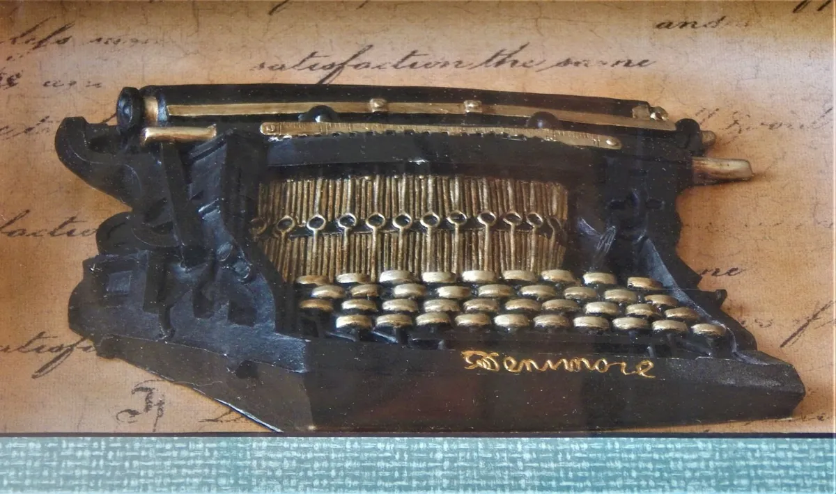 Handmade Shadow Box 3-D Diorama of Typewriter - Image 3