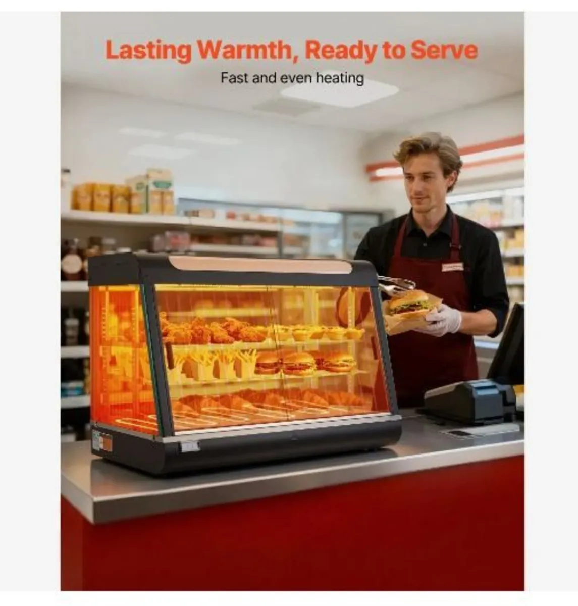 3-Tier Commercial Food Warmer Display, 1400W - Image 3