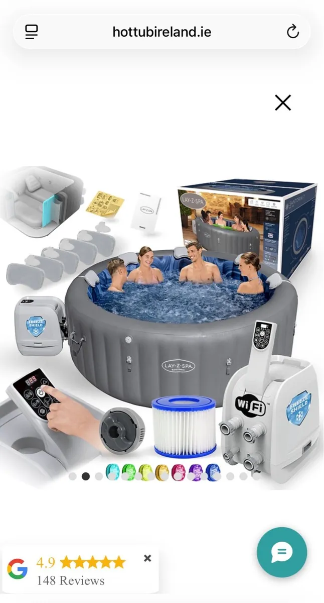 Lay z spa Santorini Hydrojet wifi and Led hot tub - Image 1