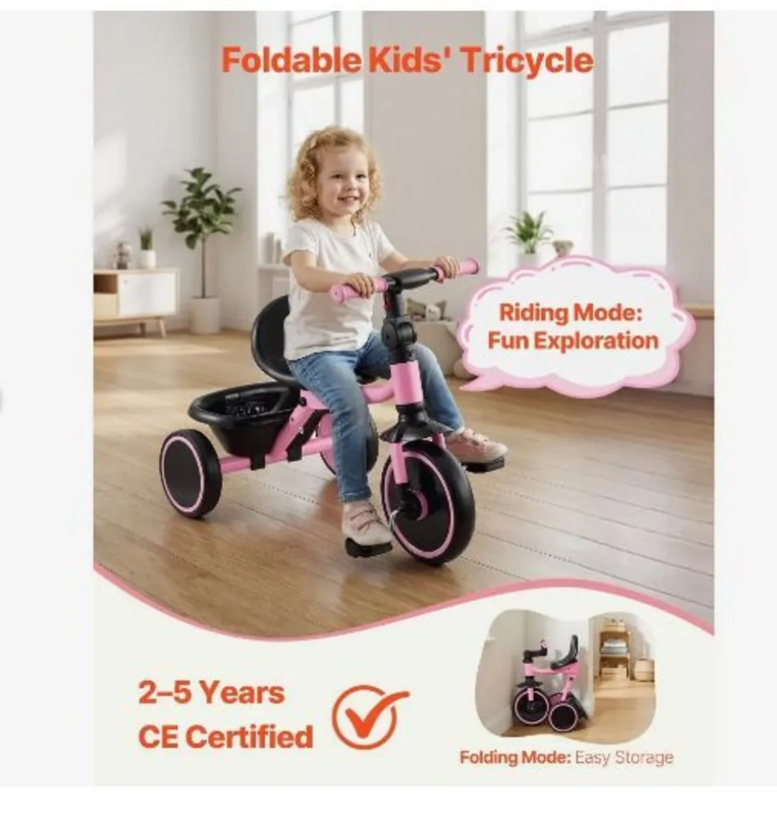 Toddler Tricycle for 2-5 Year Old - Image 4