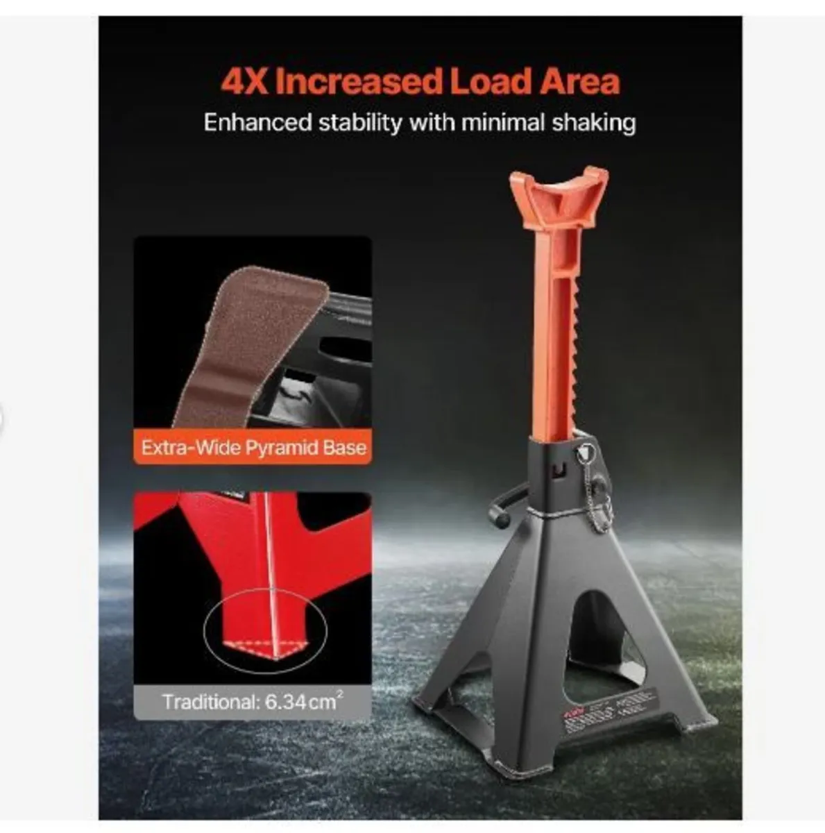 Jack Stands, 6 Ton (13,000 lbs) Capacity - Image 2