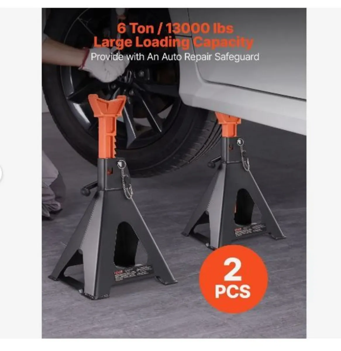 Jack Stands, 6 Ton (13,000 lbs) Capacity - Image 4