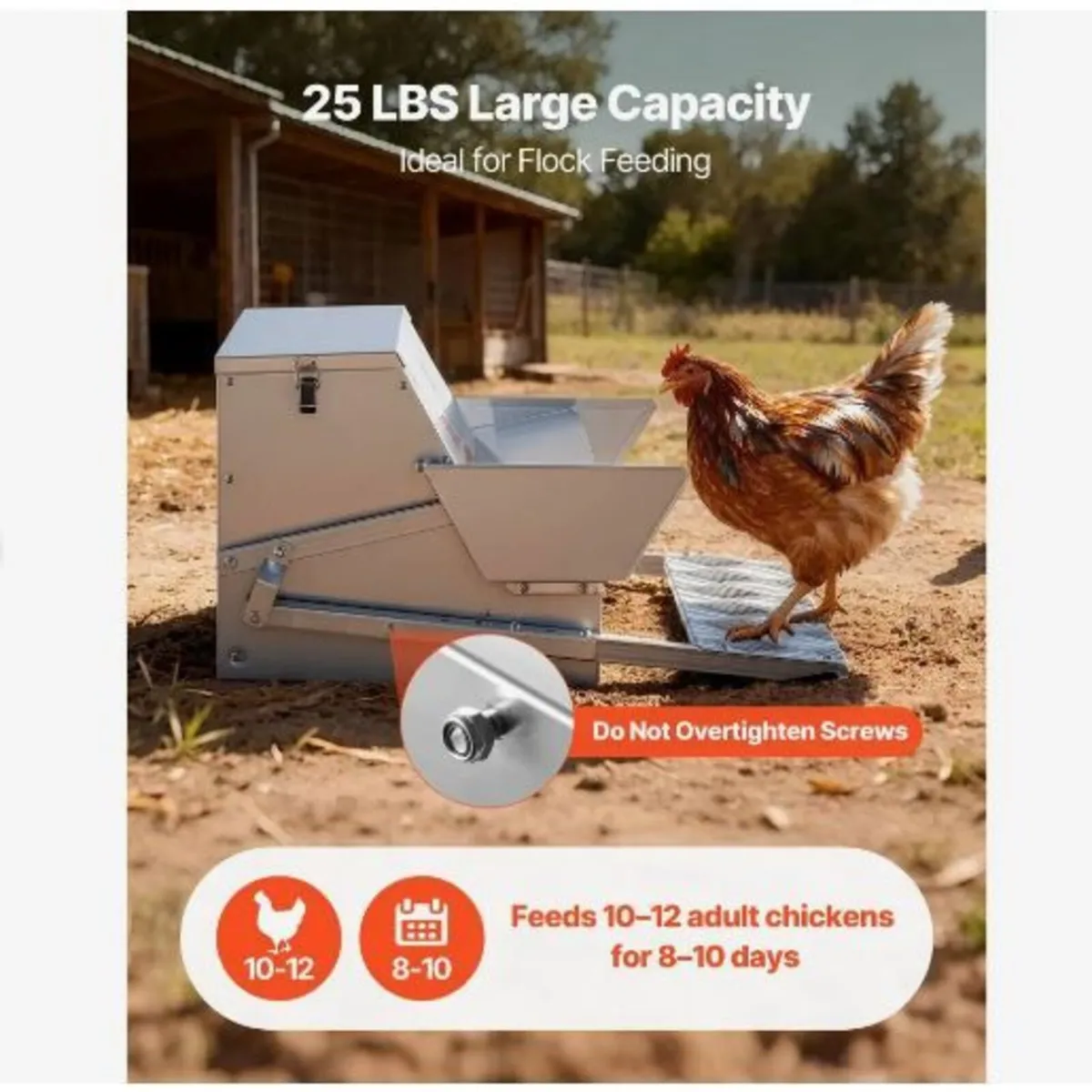 Automatic Chicken Feeder, 11.34 kg Capacity - Image 2