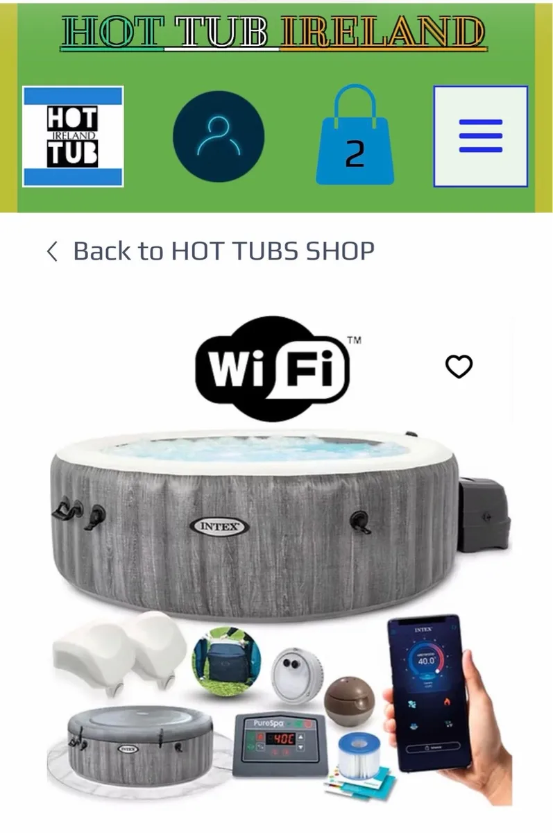 Intex Grey Wood Deluxe WiFi Hot Tub 6 persons - Image 1