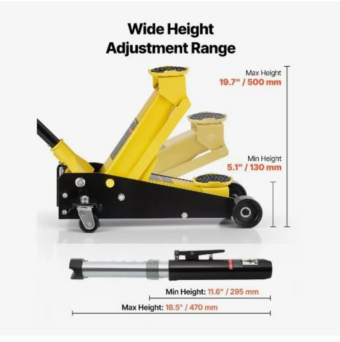 Low Profile Floor Jack, 3 Ton Capacity - Image 4