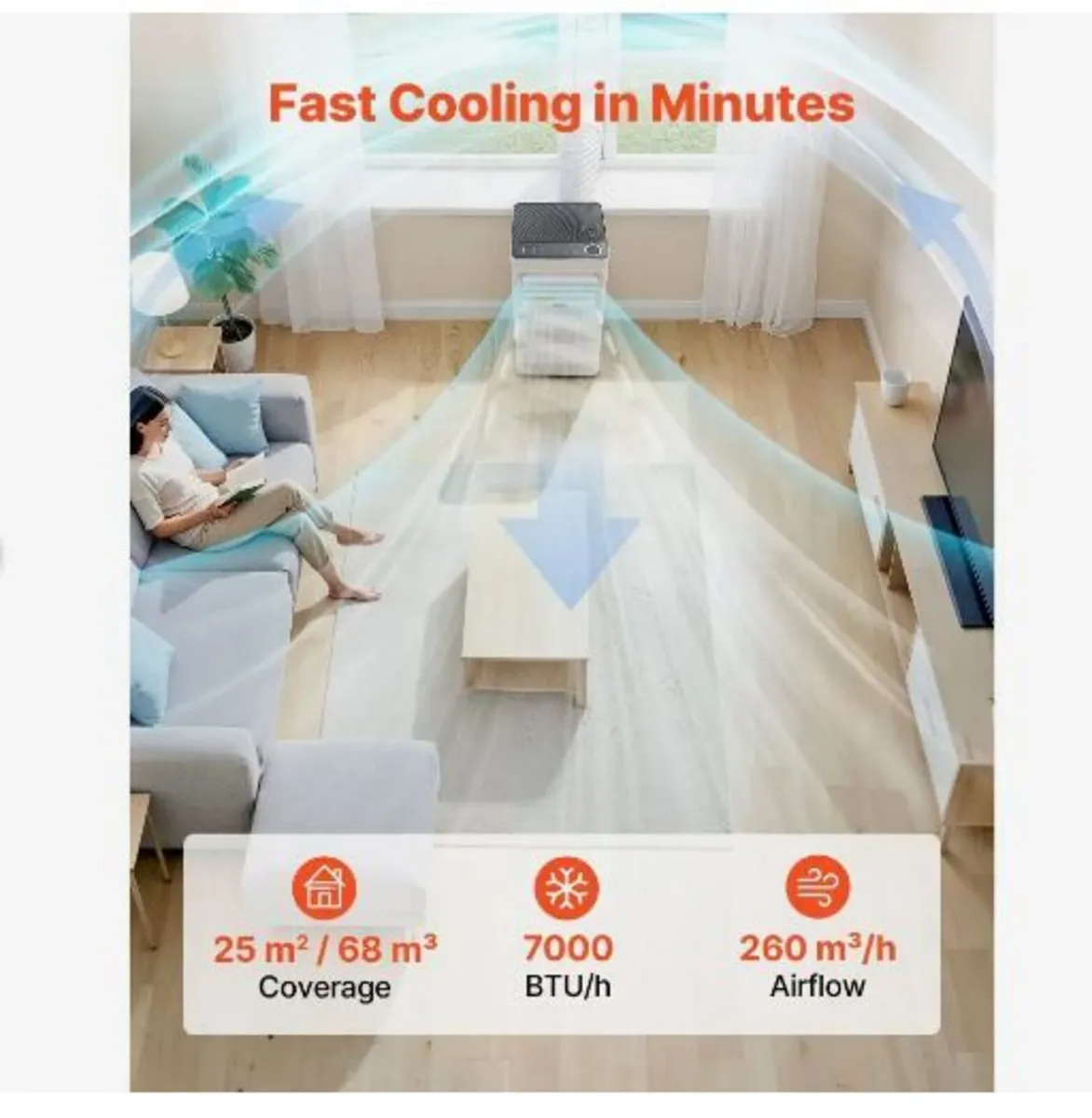 Portable Air Conditioner, 7000 BTU 2kW 3-in-1 - Image 2