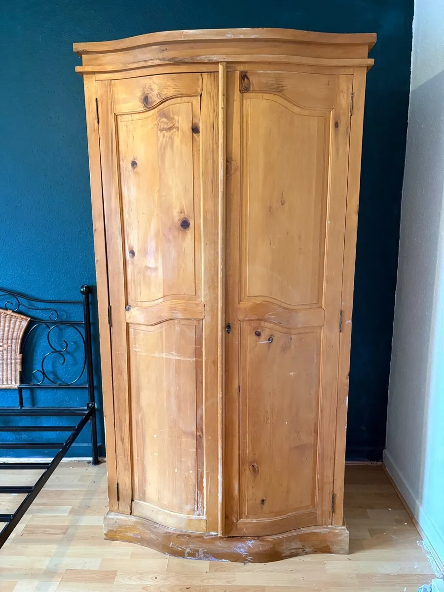 Wardrobe - bow front, solid wood - Image 1