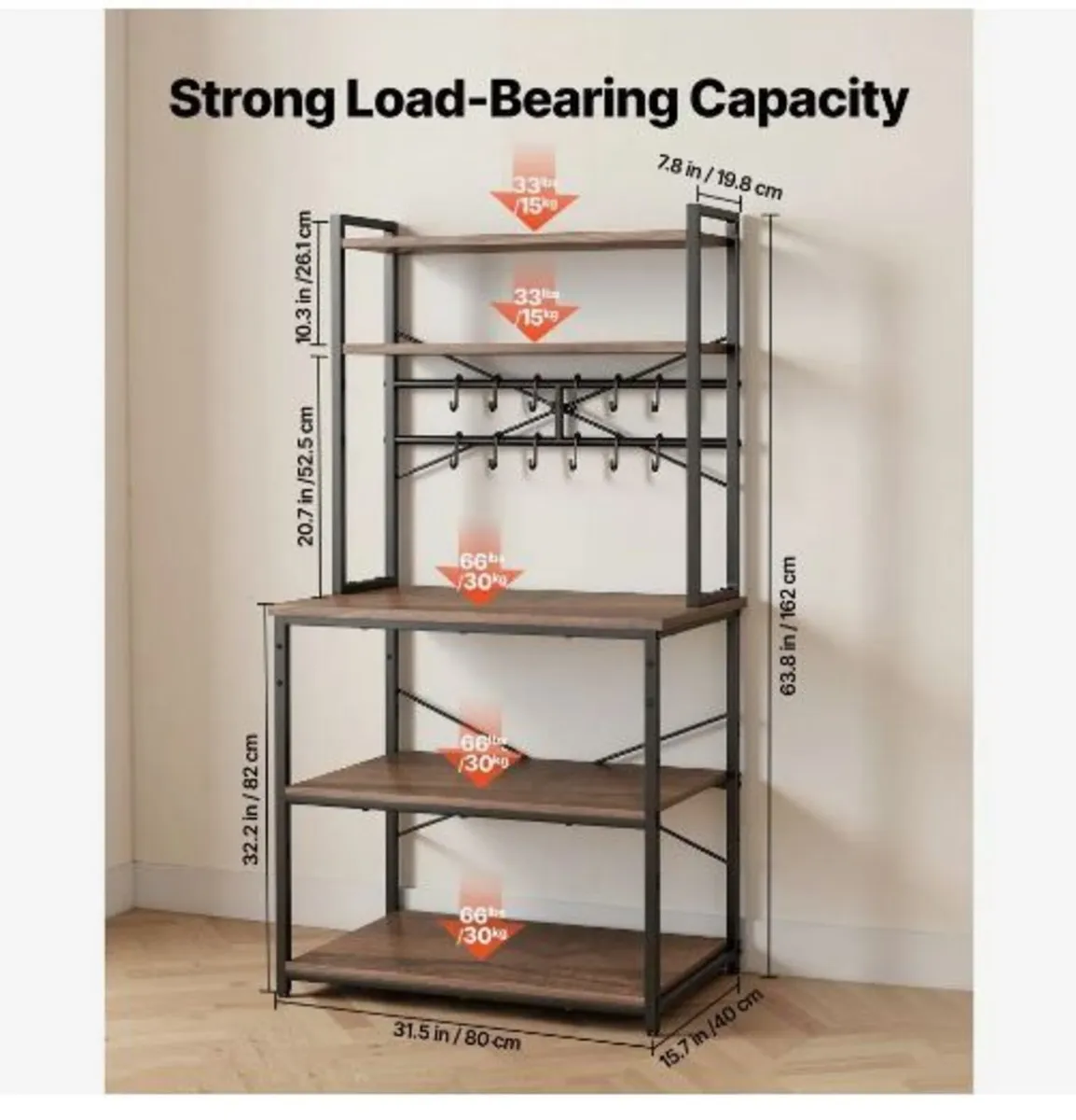 Kitchen Bakers Rack, 800 mm - Image 2