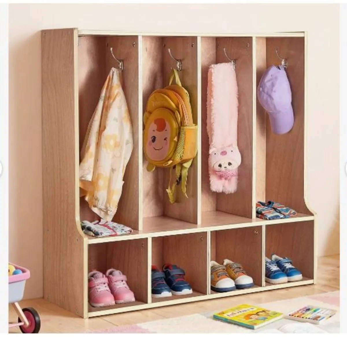 4-Section Kids Coat Locker - Image 4