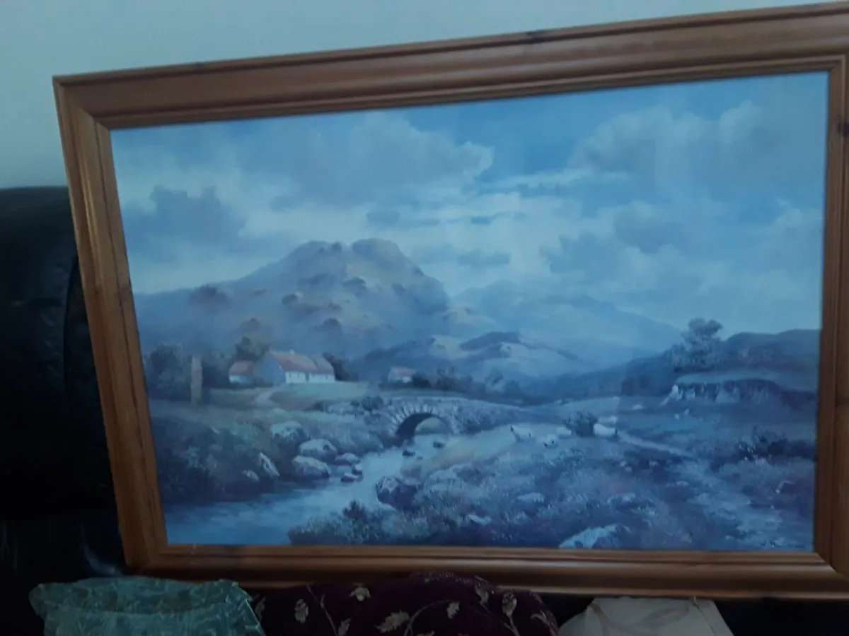 Lovely picture vibrant blue country scene - Image 1