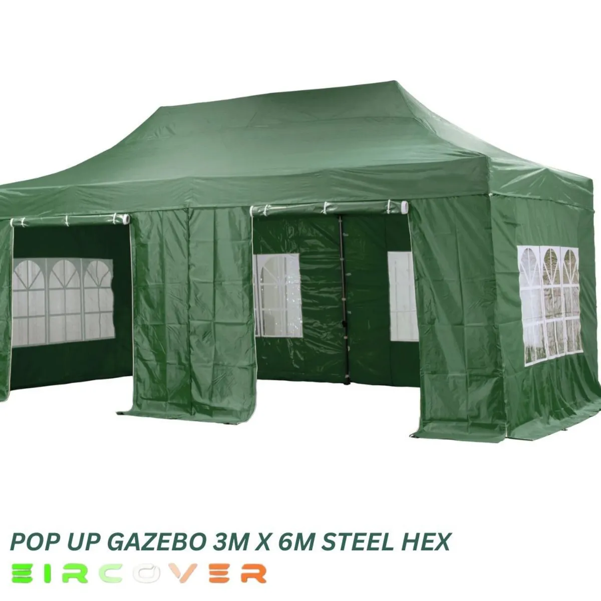 Heavy Duty Pop Up Gazebo Steel 40mm Hex 3m x 6m Bl - Image 3