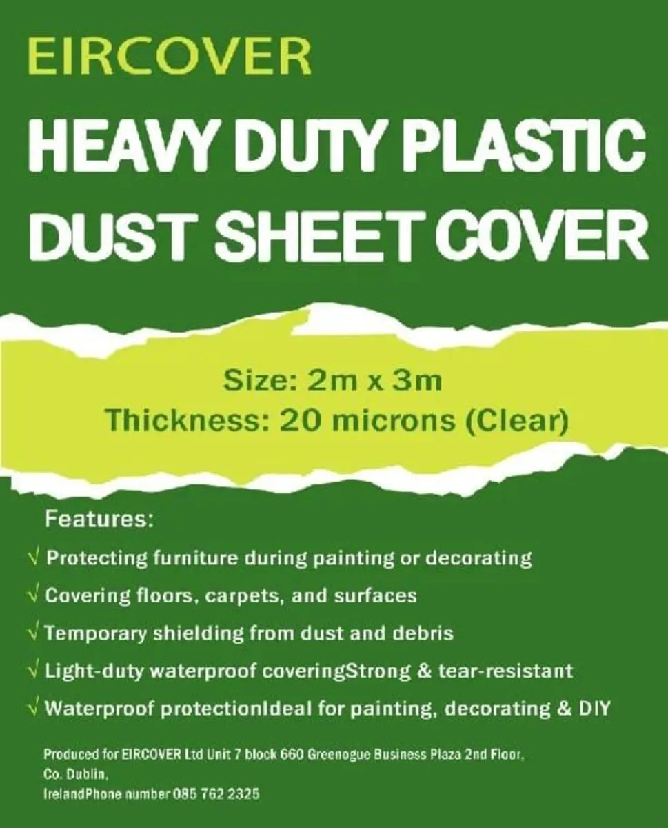 Plastic dust sheet 2m x 3m (7' x 10') - Image 1