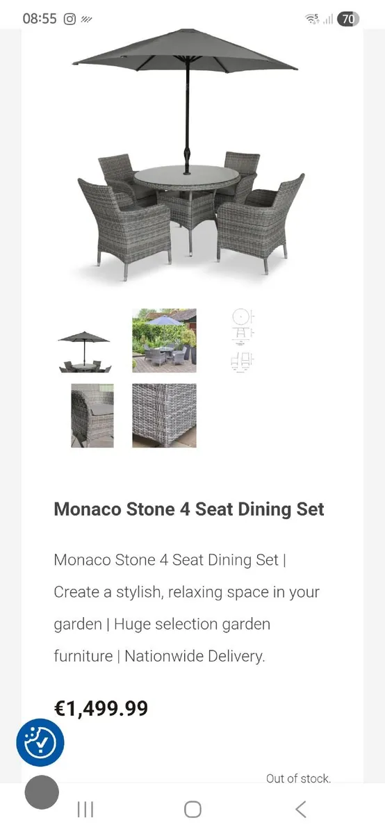 LG Garden Monaco Stone Furniture Set - Image 1