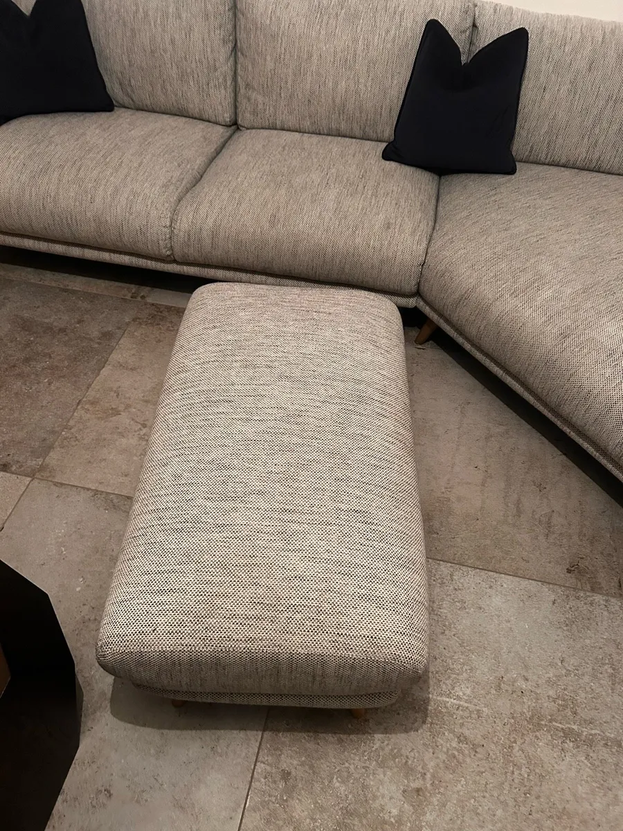 Long l couch and puffer - Image 4