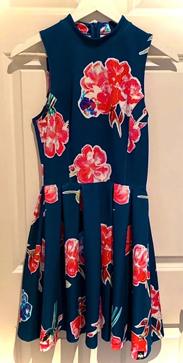 Superdry Floral Print Scuba Skater Dress - Image 1