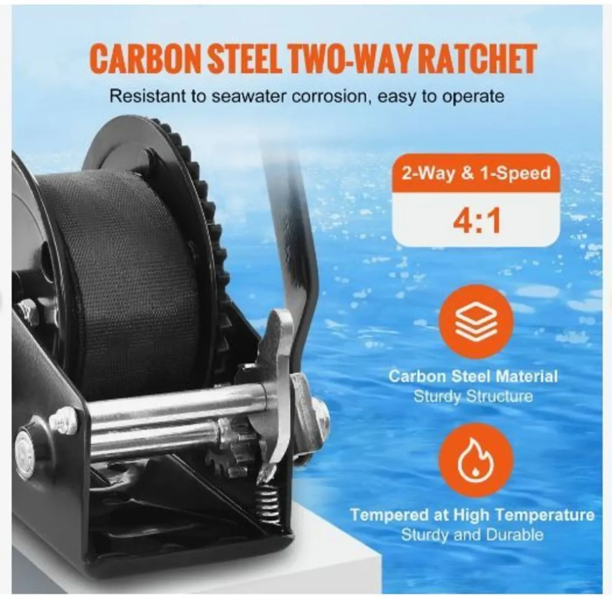 Hand Winch, 544.3 kg Pulling Capacity - Image 1