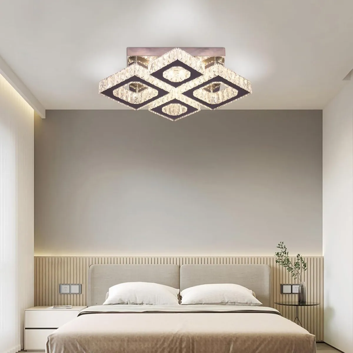 22 Square Crystal Ceiling Light Modern 4 Lights - Image 4