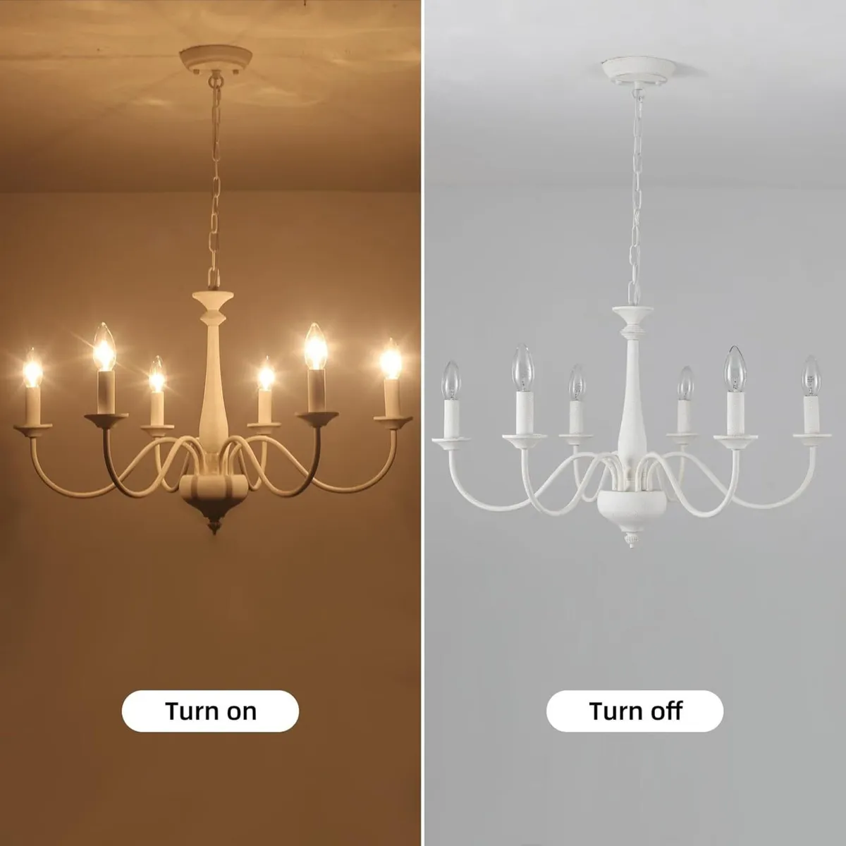 Distressed White Chandeliers Ceiling Light 6 - Image 4