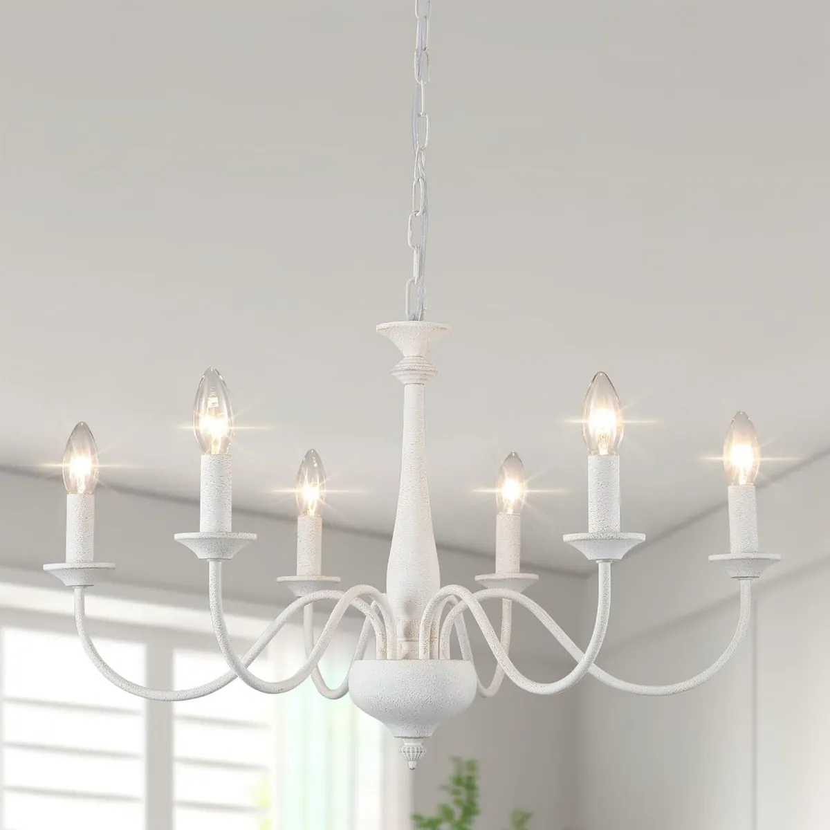 Distressed White Chandeliers Ceiling Light 6 - Image 1
