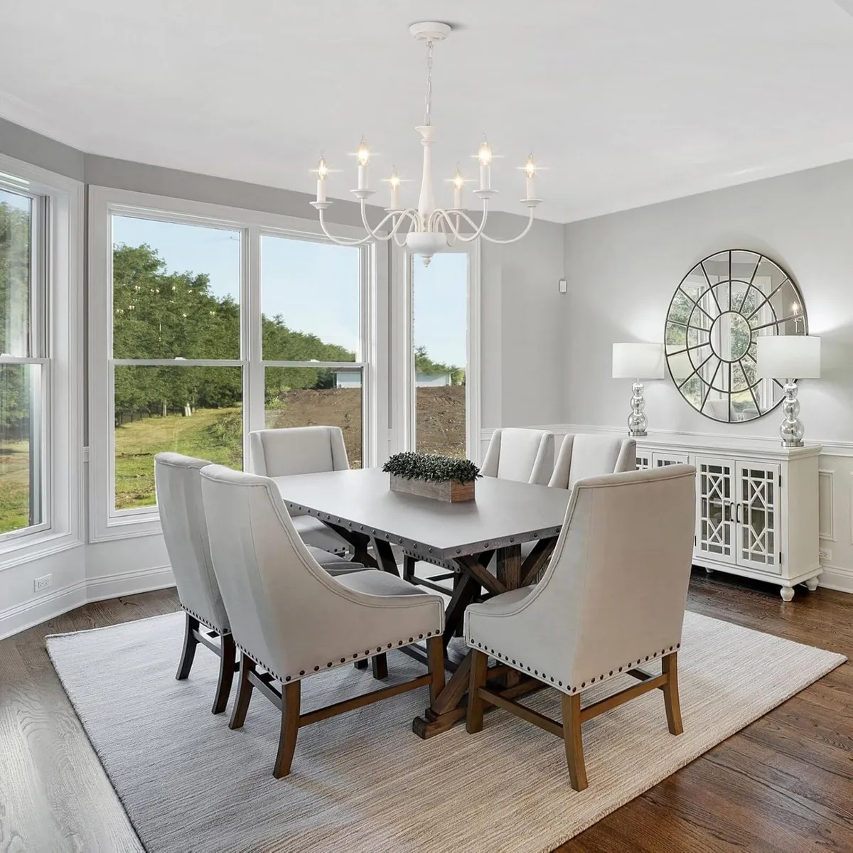 Distressed White Chandeliers Ceiling Light 6 - Image 2