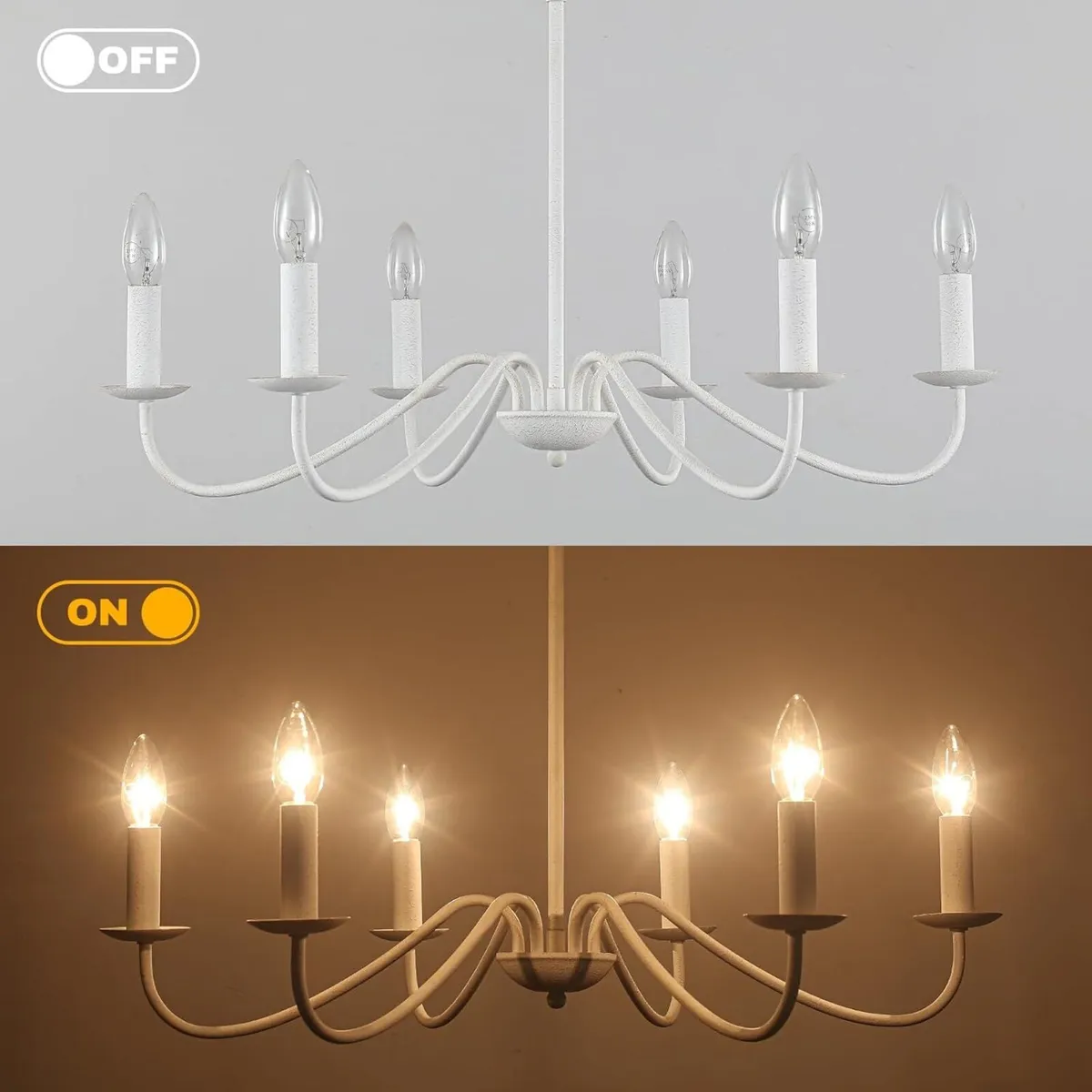 White Chandeliers Ceiling Lights Living Room 6 - Image 3