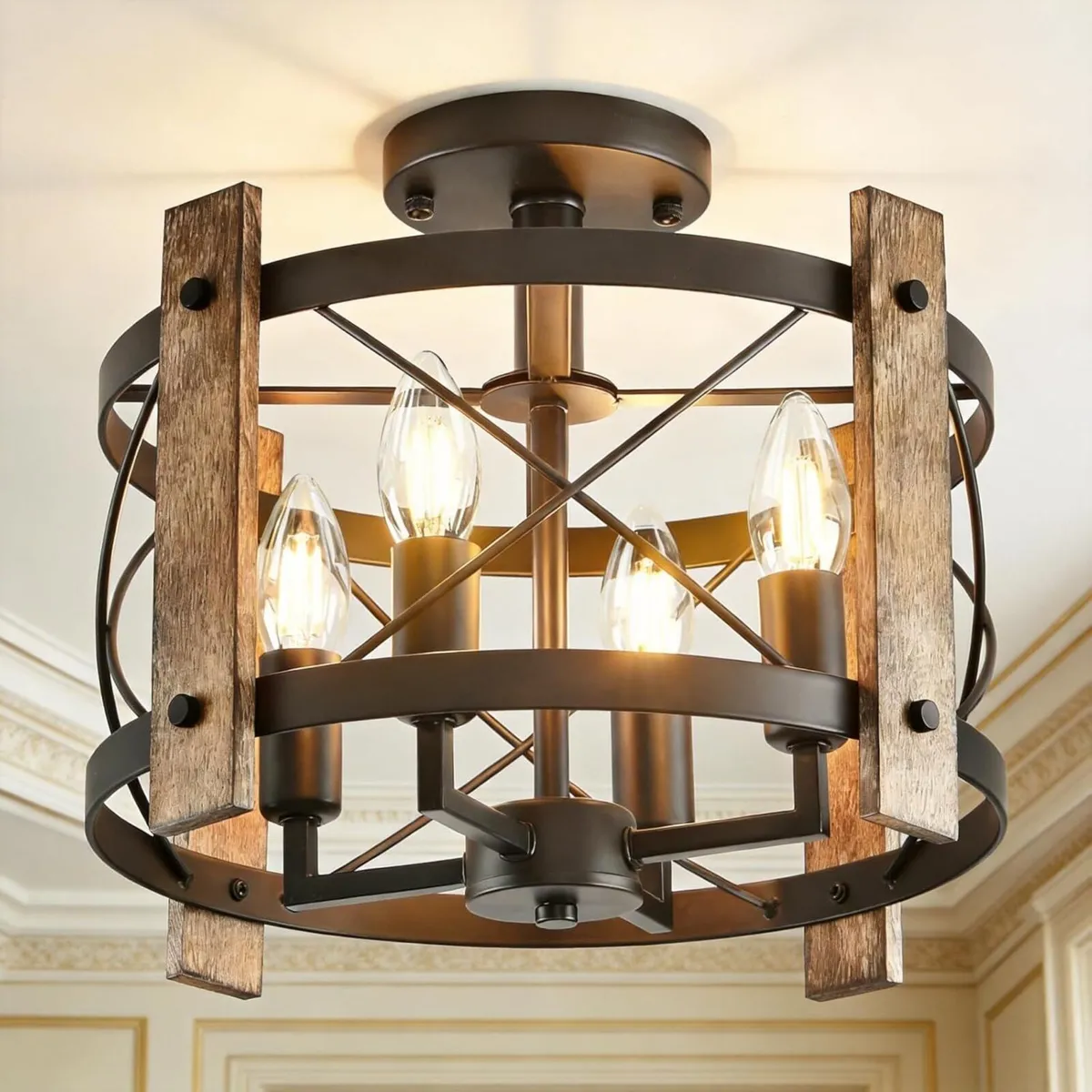Black Chandelier Industrial Ceiling Lights 4 - Image 1