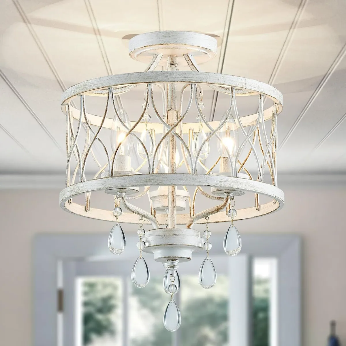 Chandelier 3-Light Vintage Farmhouse Industrial - Image 1