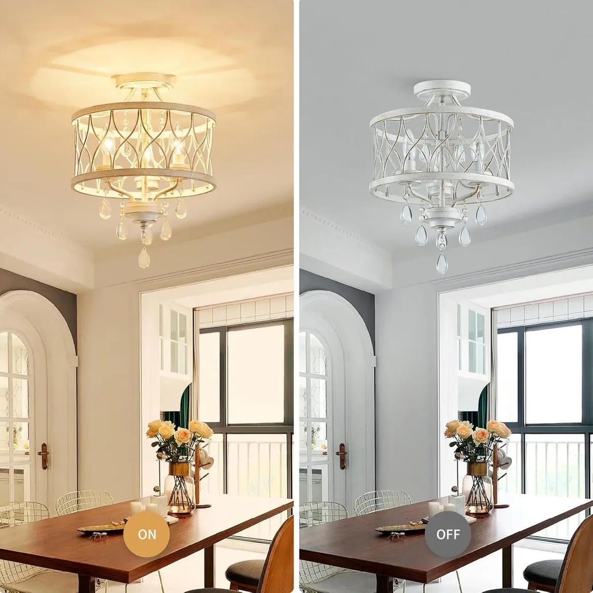 Chandelier 3-Light Vintage Farmhouse Industrial - Image 4