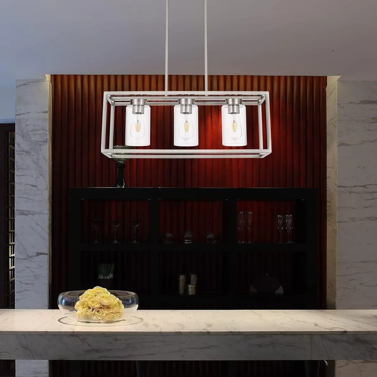 Farmhouse Chandeliers for Kitchen Island Brushed - Image 3