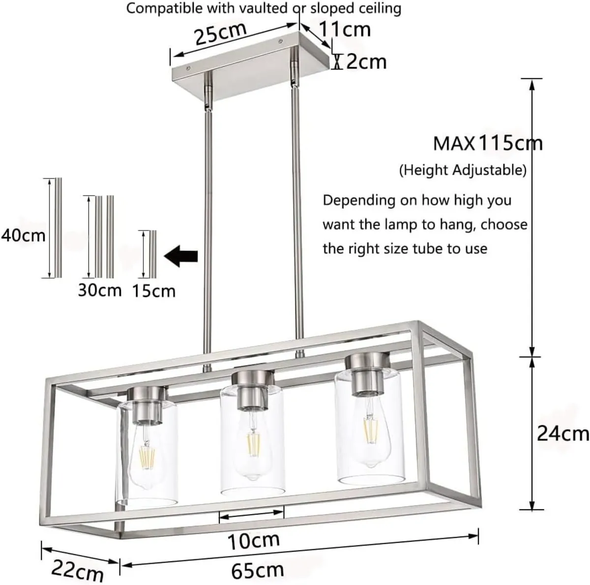 Farmhouse Chandeliers for Kitchen Island Brushed - Image 1