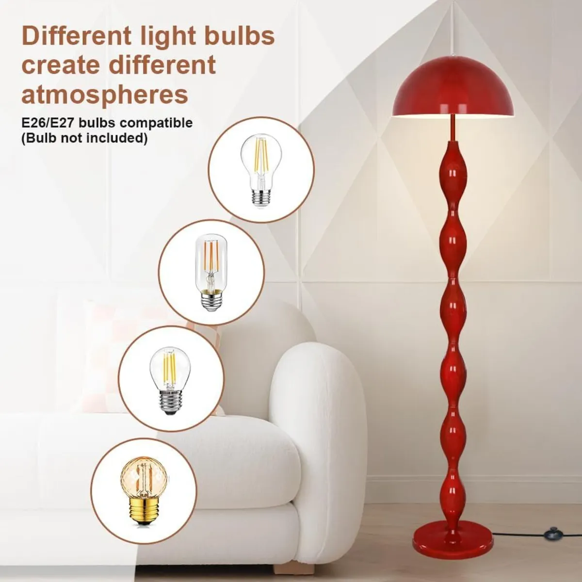 Red Mushroom Lamp Vintage Floor Light for Living - Image 4