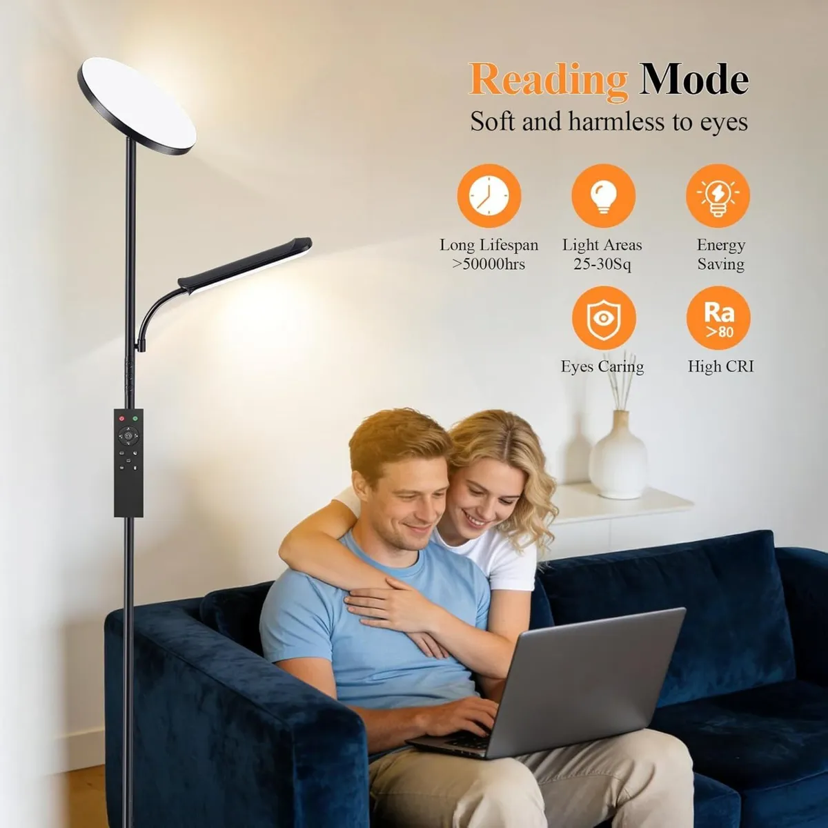 LED Uplighter Floor Lamp Living Room - 2700K-6500K - Image 3