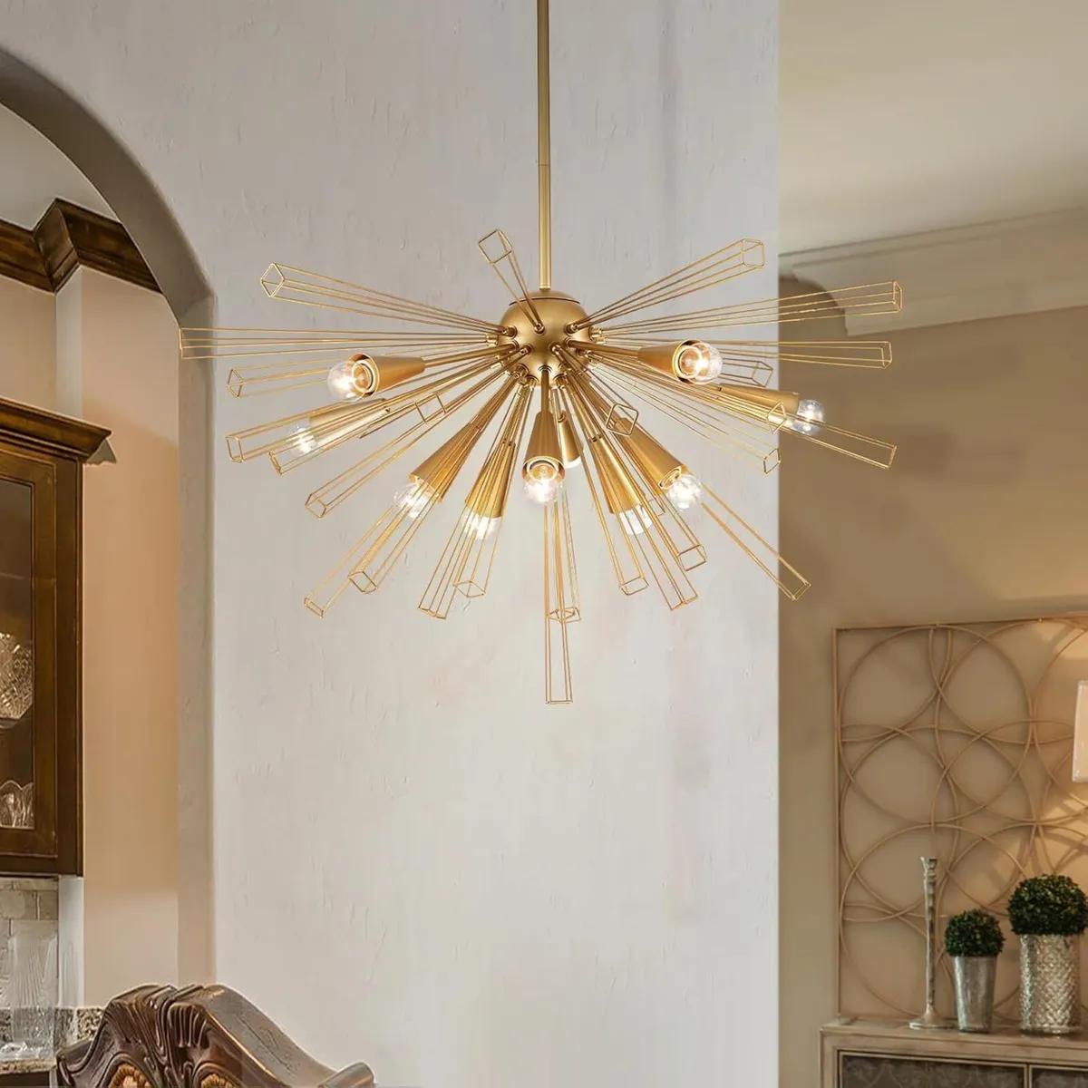 Sputnik Chandelier Light Modern Gold Pendant Lamp - Image 1