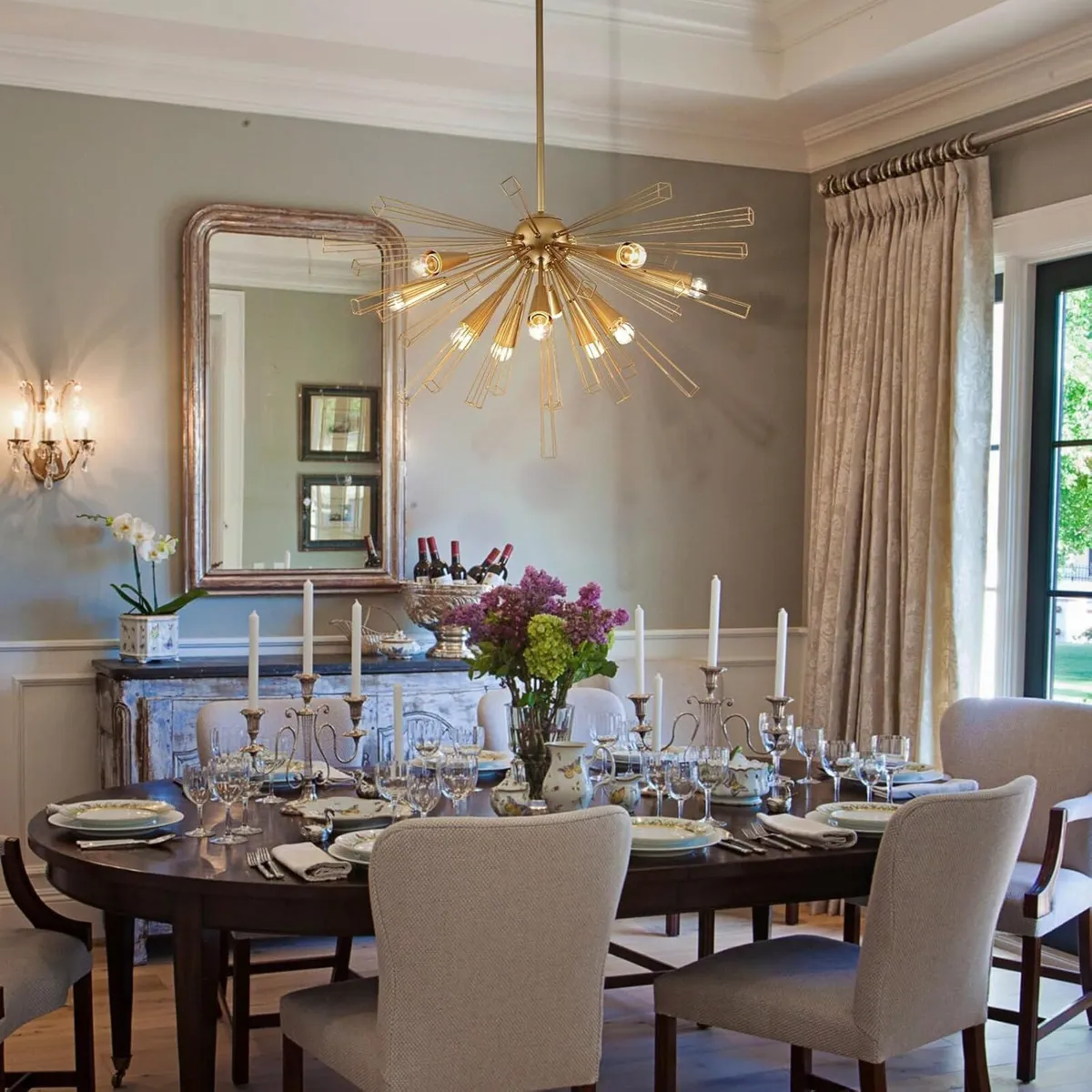 Sputnik Chandelier Light Modern Gold Pendant Lamp - Image 2