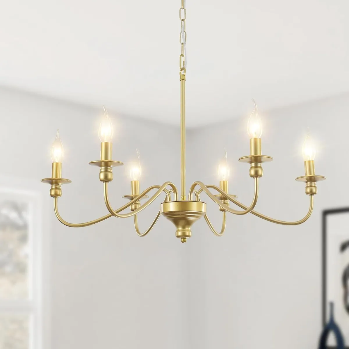 Gold Chandeliers Ceiling Light 6-Light Modern - Image 1