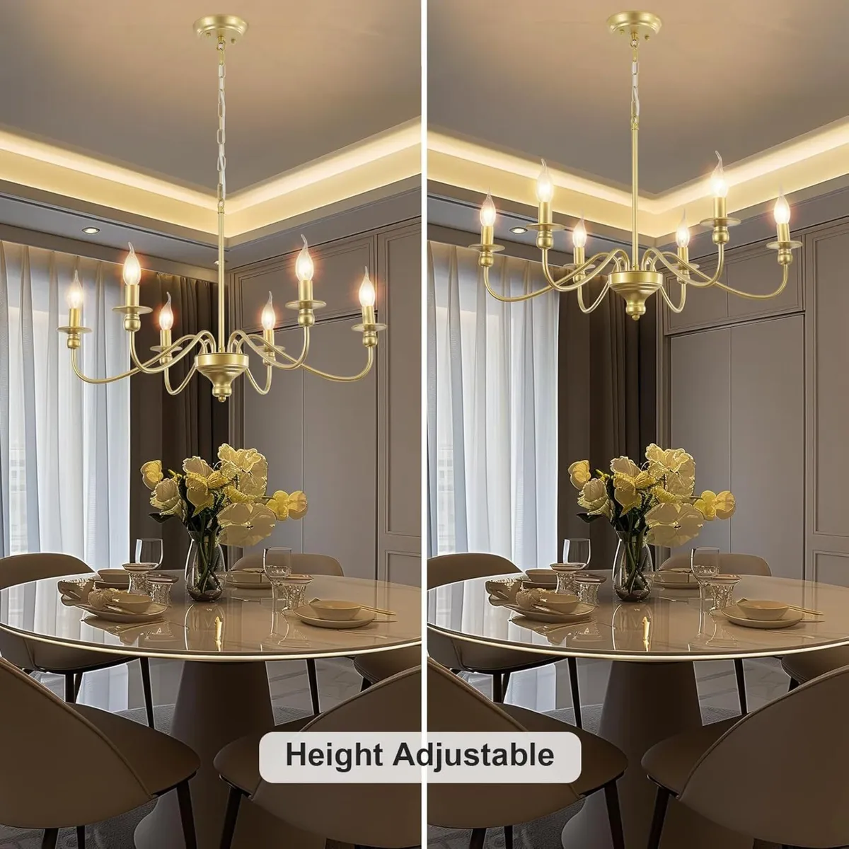 Gold Chandeliers Ceiling Light 6-Light Modern - Image 2