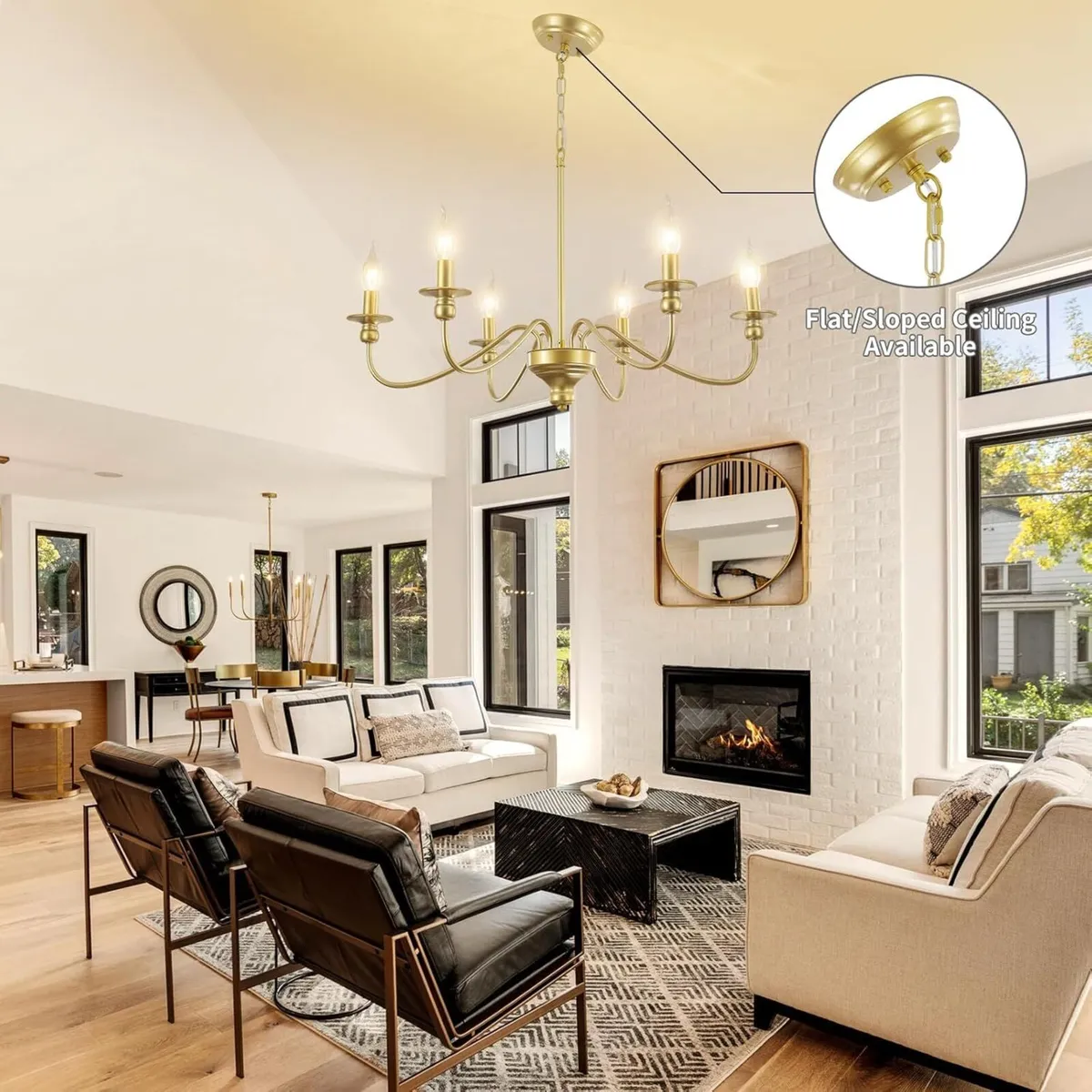 Gold Chandeliers Ceiling Light 6-Light Modern - Image 3