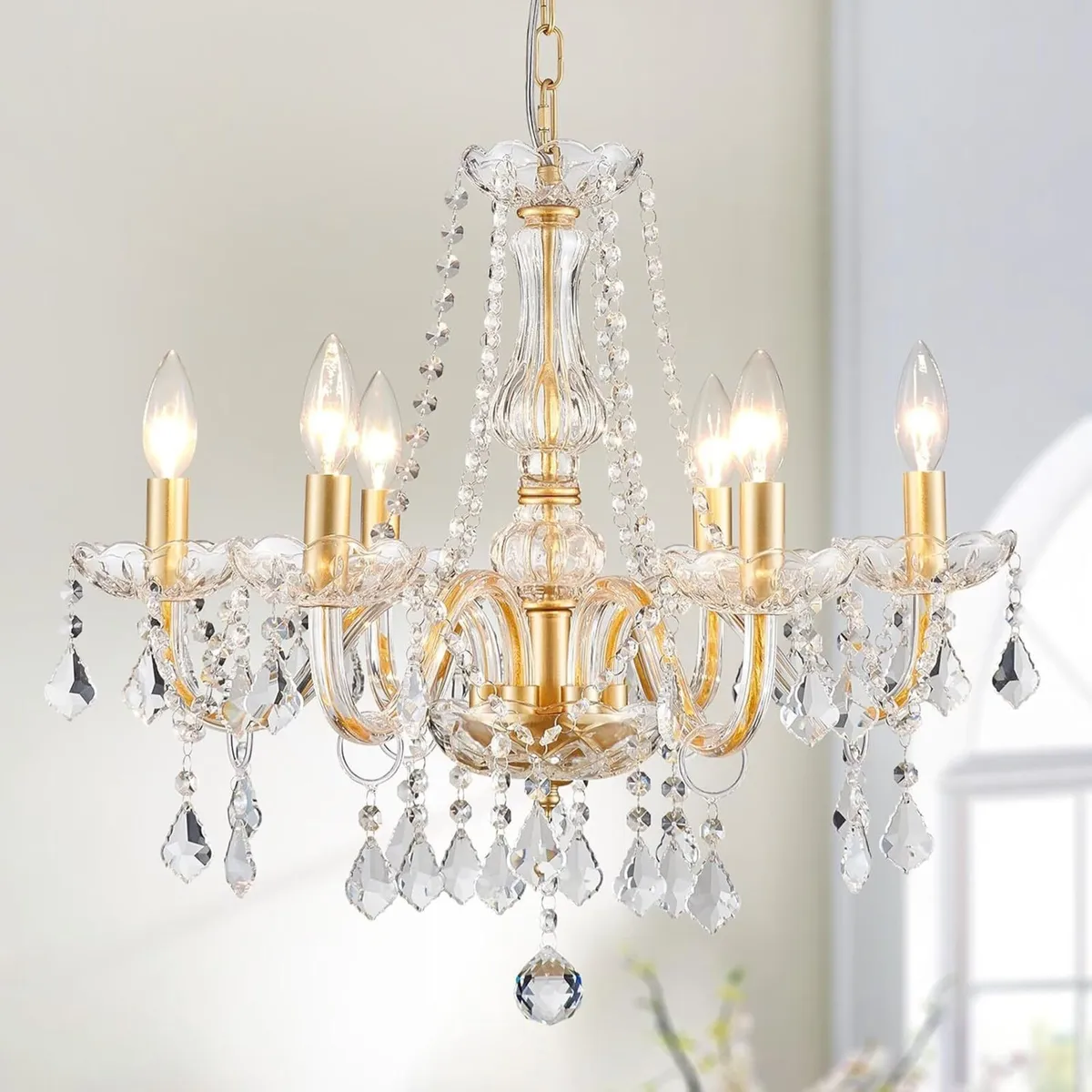 Crystal Candle Chandelier Pendant Flushmount - Image 1