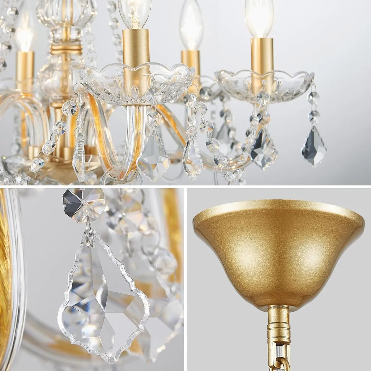 Crystal Candle Chandelier Pendant Flushmount - Image 4