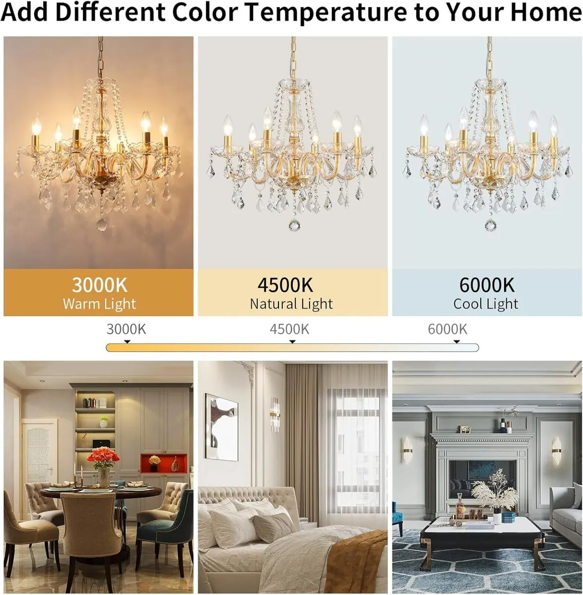 Crystal Candle Chandelier Pendant Flushmount - Image 3