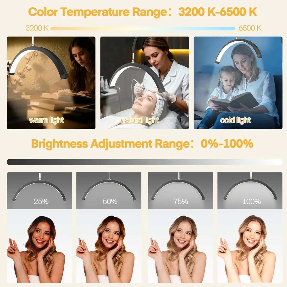 Half Moon Lamp 360degrees Rotatable Lash Light - Image 2