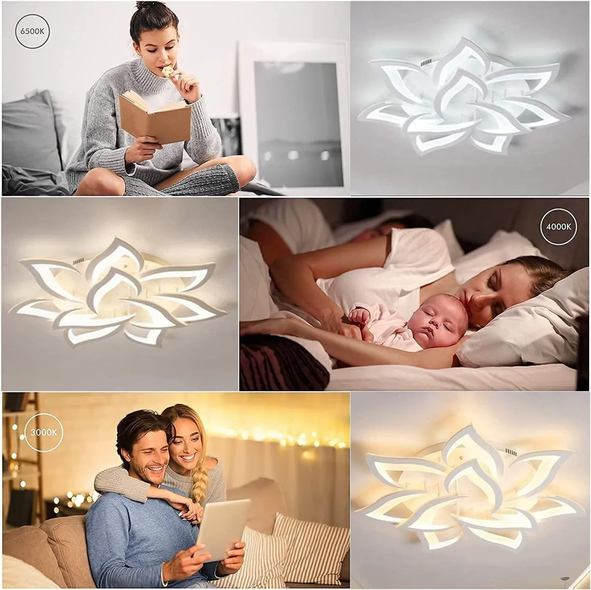 LED Ceiling Light Dimmable Living Room Lamp with - Image 4