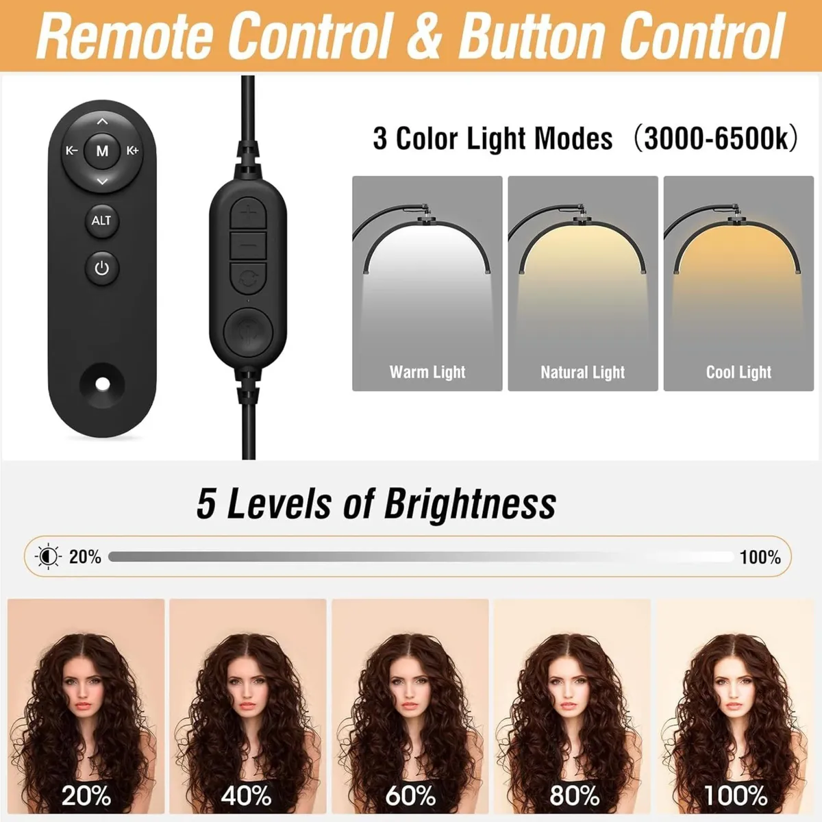 Half Moon Lamp Foldable Light with Phone Holder - Image 2